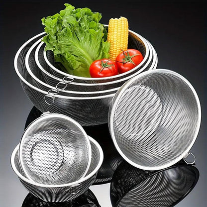 3-Piece Nested Drain Basket Set with Side Handles