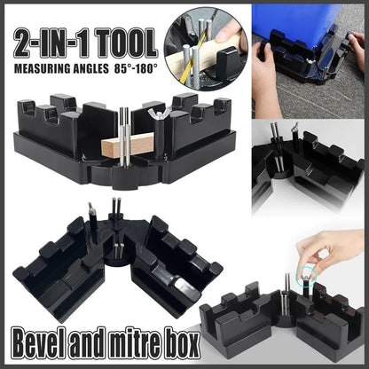 2-in-1 Bevel and Mitre Box Angle Tool with Scale 85-180 Degrees, 1 Piece