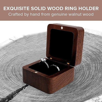 Wooden Ring Box for Engagement Proposal or Jewellery Storage 55×55×35mm
