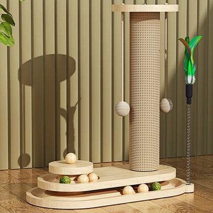 1-Piece Cat Scratching Post with Turntable Toy