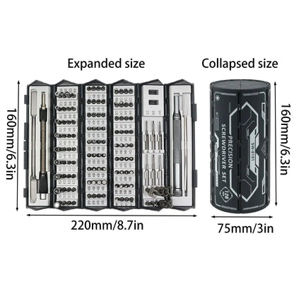 Screwdriver Set 128 in 1 Precision Repair Tool Kit Multi Functional for Home Use