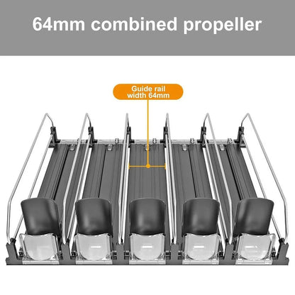 5-Piece Beverage Pusher Lane Set for Fridge and Retail Shelves