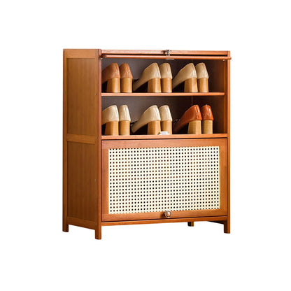 1-Piece Brown Shoe Storage Cabinet, 60 x 32 x 73 cm