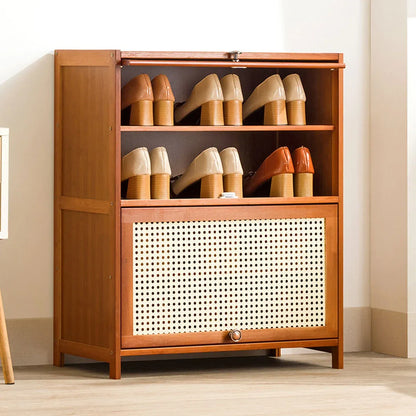1-Piece Brown Shoe Storage Cabinet, 60 x 32 x 73 cm