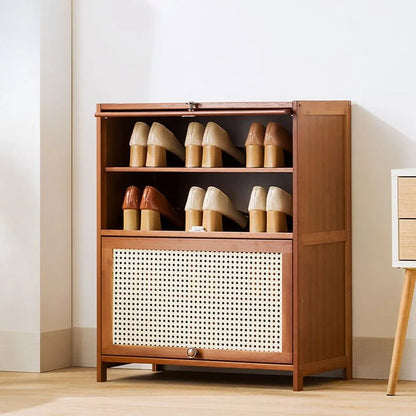 1-Piece Brown Shoe Storage Cabinet, 60 x 32 x 73 cm