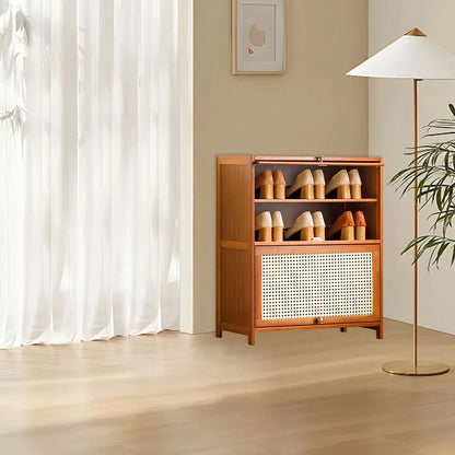 1-Piece Brown Shoe Storage Cabinet, 60 x 32 x 73 cm