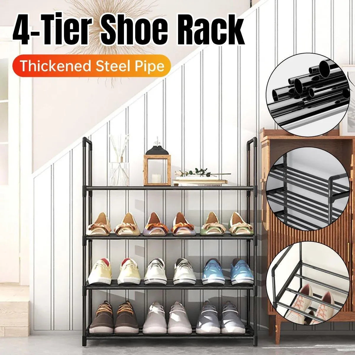 1-Piece 4-Tier Shoe Storage Rack