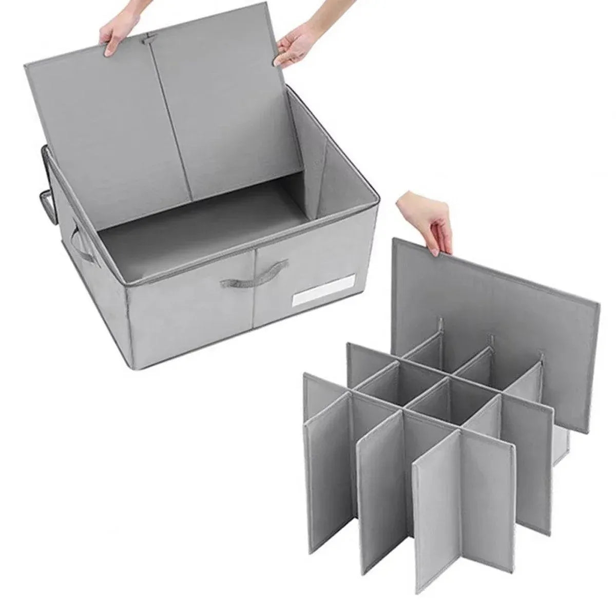 1-Piece Grey 16-Compartment Foldable Shoe Storage Organiser