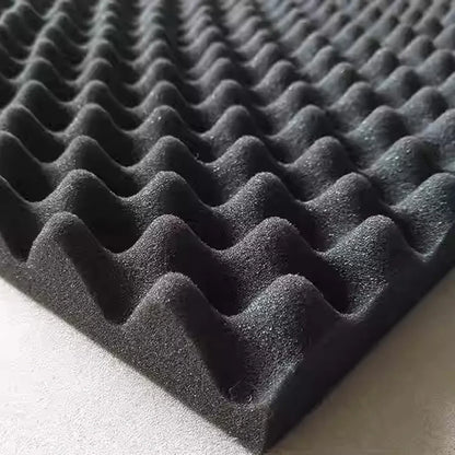 Black Egg-Crate Wall Panel Set 30 x 30 x 3 cm - 20 Pieces