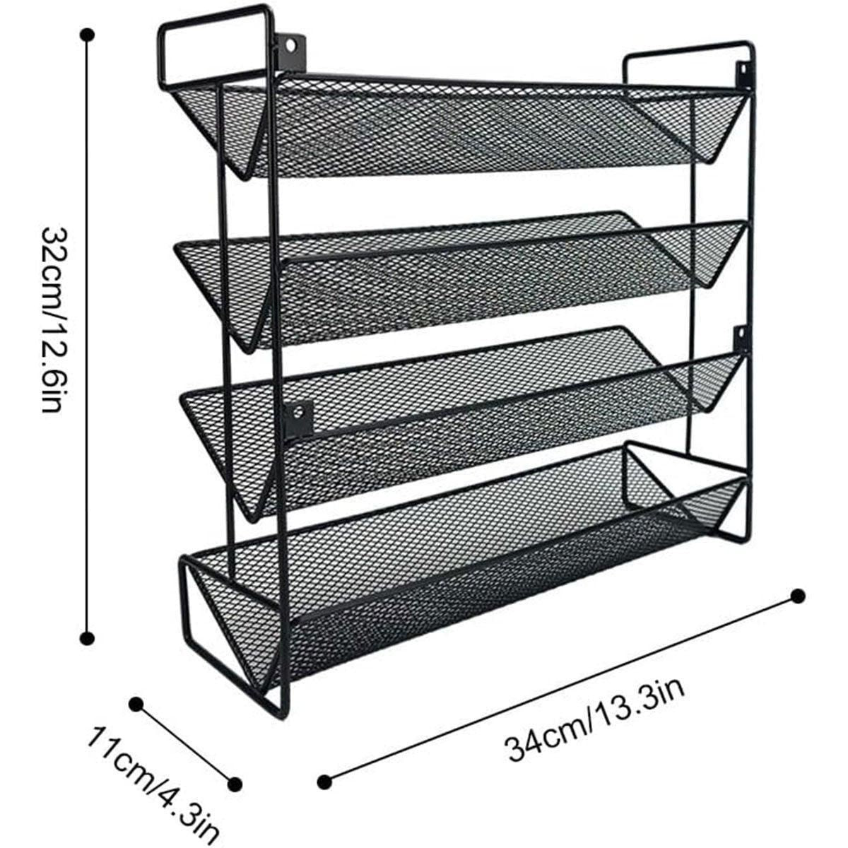 Black Four-Tier Spice Rack 34 x 11 x 32 cm - 1 Piece