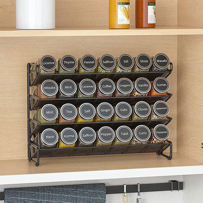 Black Four-Tier Spice Rack 34 x 11 x 32 cm - 1 Piece
