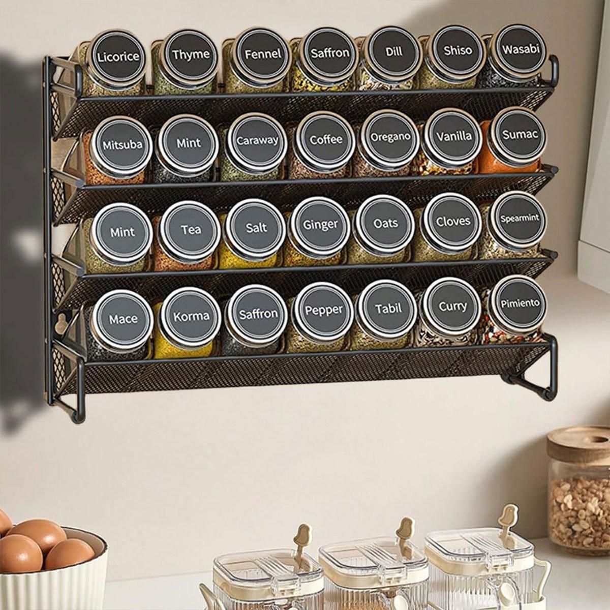 Black Four-Tier Spice Rack 34 x 11 x 32 cm - 1 Piece