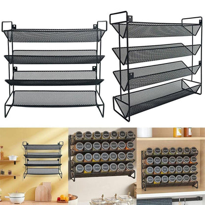 Black Four-Tier Spice Rack 34 x 11 x 32 cm - 1 Piece