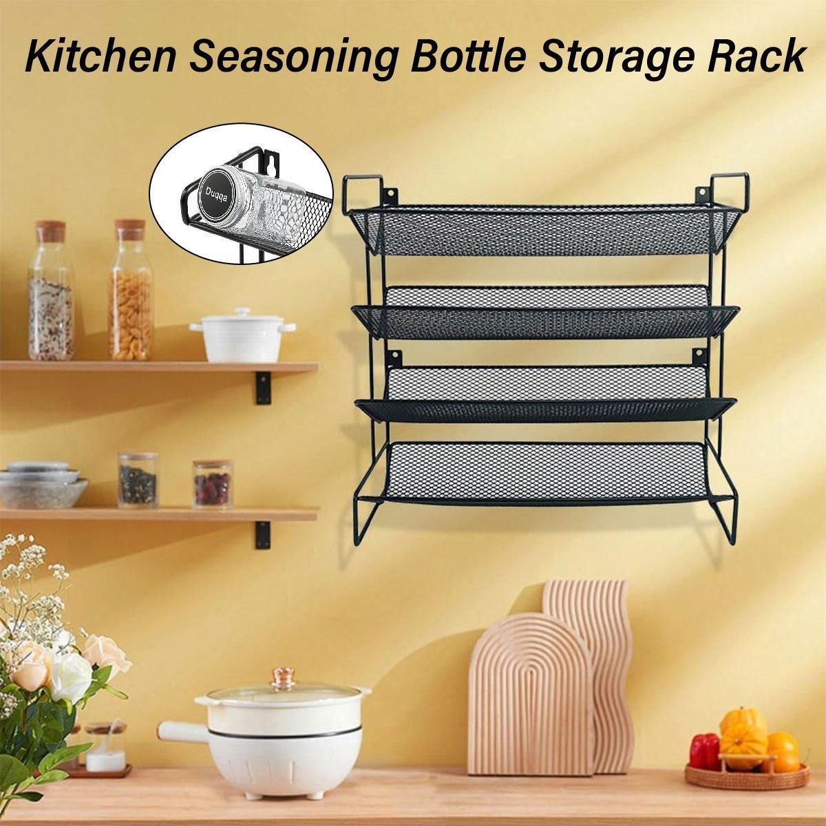 Black Four-Tier Spice Rack 34 x 11 x 32 cm - 1 Piece
