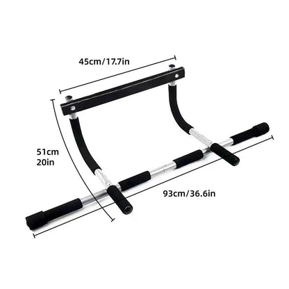 1-Piece Black and Silver Doorway Pull-Up Bar