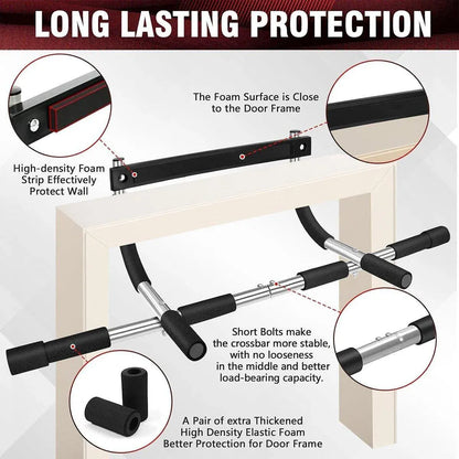 1-Piece Black and Silver Doorway Pull-Up Bar