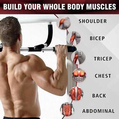 1-Piece Black and Silver Doorway Pull-Up Bar