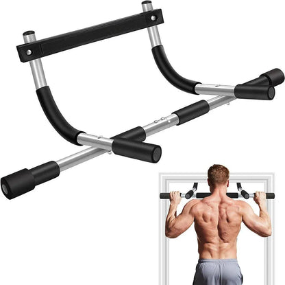 1-Piece Black and Silver Doorway Pull-Up Bar