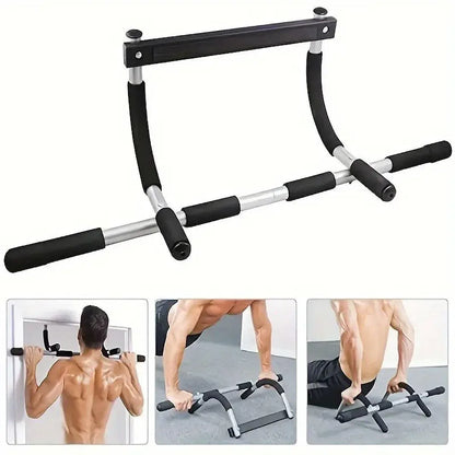1-Piece Black and Silver Doorway Pull-Up Bar