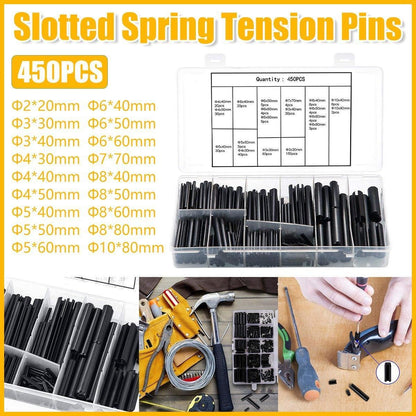 450-Piece Slotted Spring Tension Pin Assortment with Storage Case