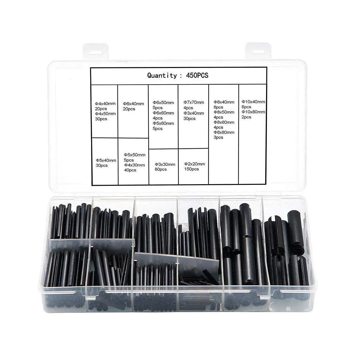 450-Piece Slotted Spring Tension Pin Assortment with Storage Case