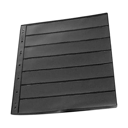10 Pcs Stamp Album Refill Pages, Double Sided Black 7-Strip Sheets with 9 Holes
