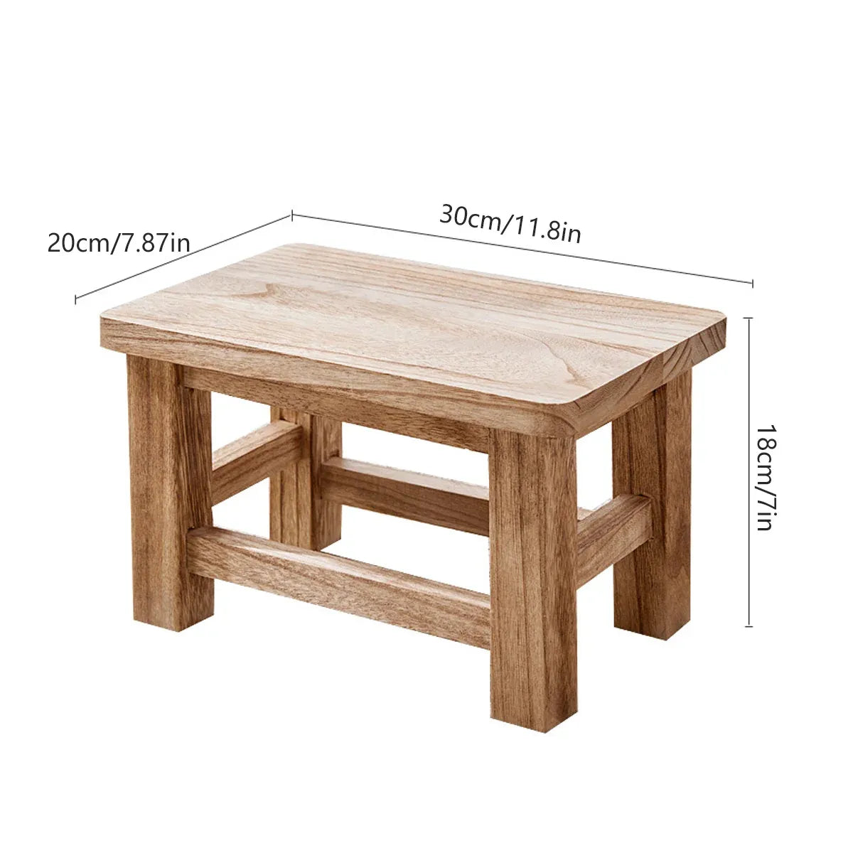 Solid Wood Small Bench Living Room Low Stool Shoe Bench Sturdy Space Saving