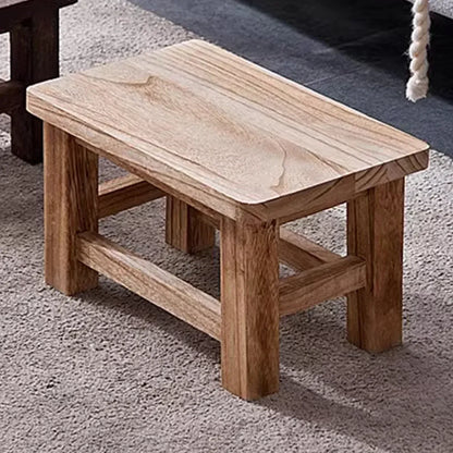 Solid Wood Small Bench Living Room Low Stool Shoe Bench Sturdy Space Saving