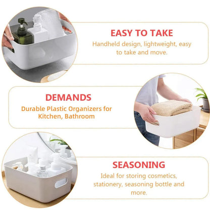 10-Piece White Plastic Storage Basket Set