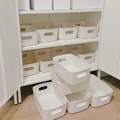 10-Piece White Plastic Storage Basket Set