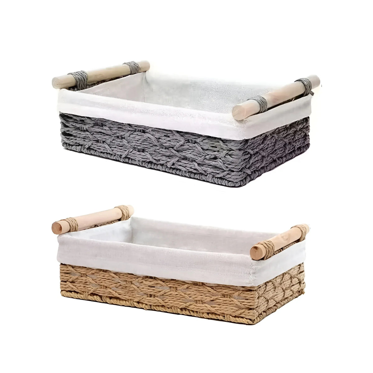 Desktop Storage Basket Storage Box Organization Basket Home Office Organizer - Beige
