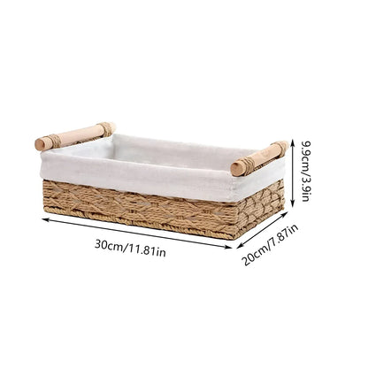 Desktop Storage Basket Storage Box Organization Basket Home Office Organizer - Beige
