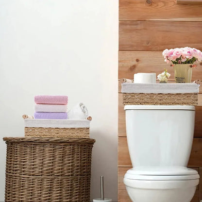 Desktop Storage Basket Storage Box Organization Basket Home Office Organizer - Beige