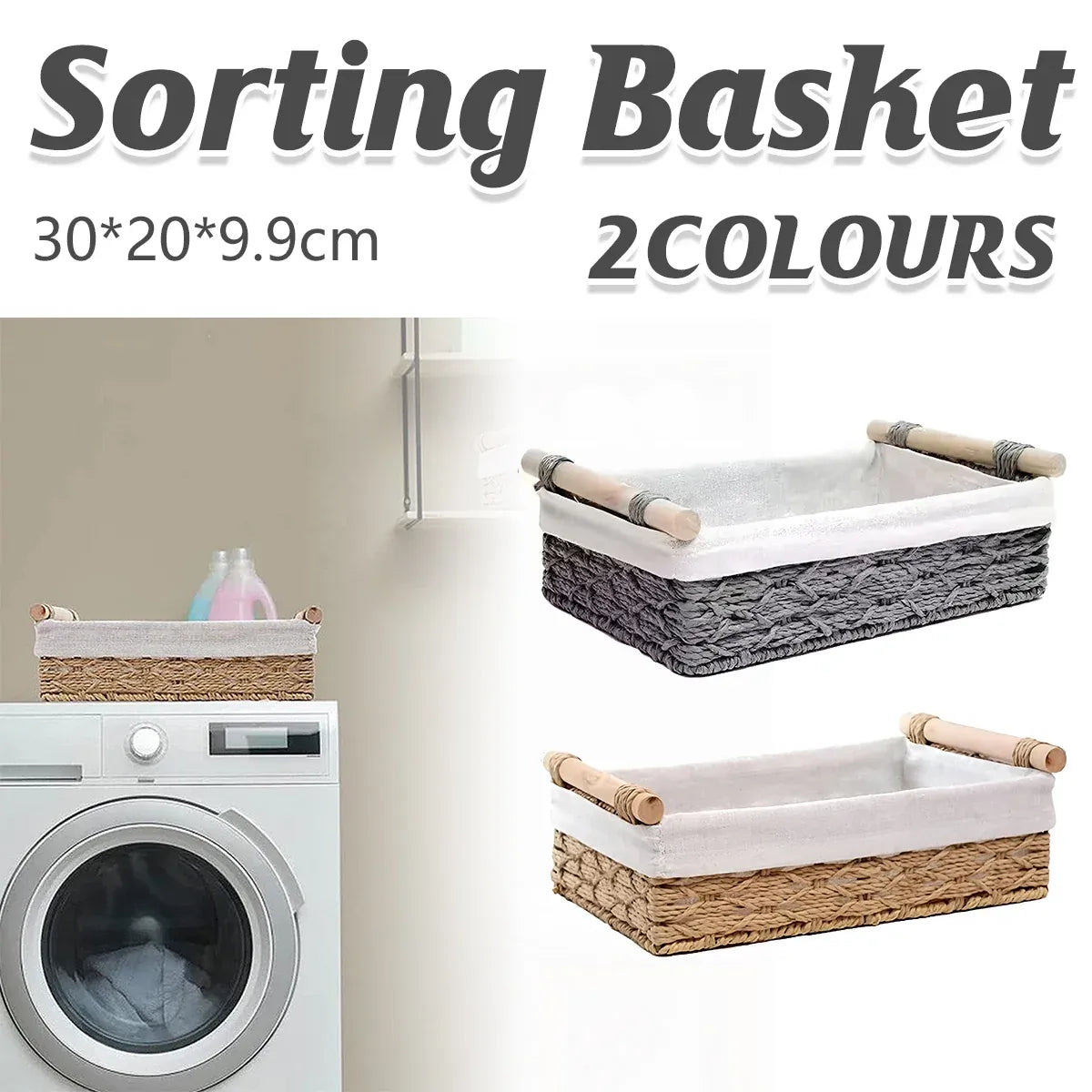 Desktop Storage Basket Storage Box Organization Basket Home Office Organizer - Grey