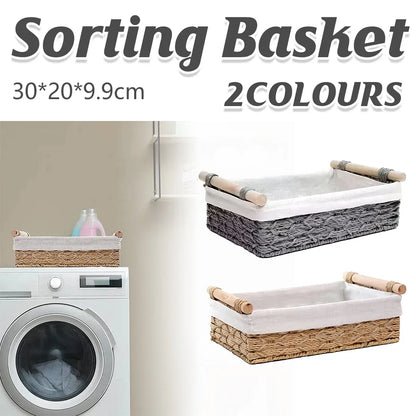 Desktop Storage Basket Storage Box Organization Basket Home Office Organizer - Grey