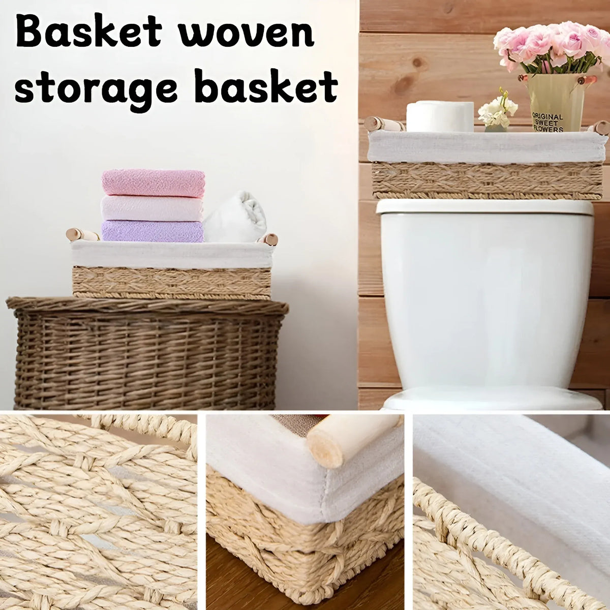 Desktop Storage Basket Storage Box Organization Basket Home Office Organizer - Grey