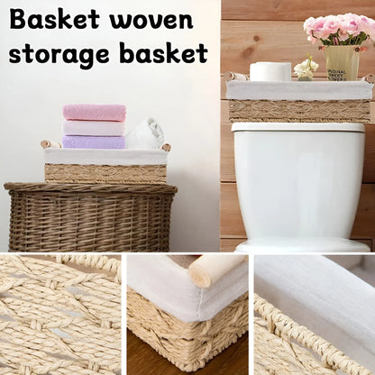 Desktop Storage Basket Storage Box Organization Basket Home Office Organizer - Grey
