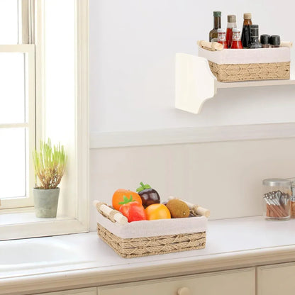 Desktop Storage Basket Storage Box Organization Basket Home Office Organizer - Grey