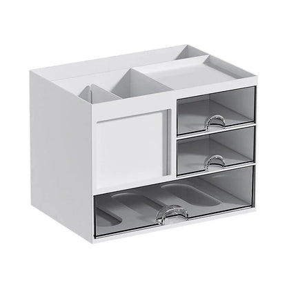 1-Piece Clear Desktop Drawer Organiser with 10 Labelling Cards