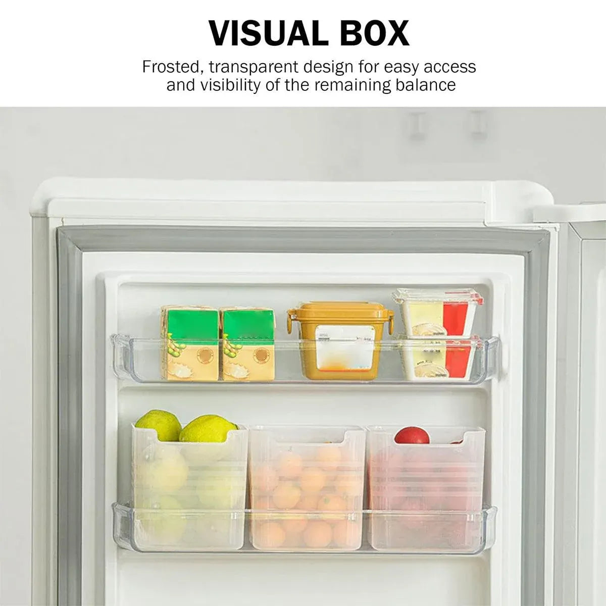 6-Piece Clear Fridge Storage Box Set