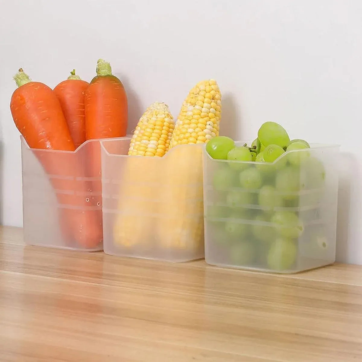 6-Piece Clear Fridge Storage Box Set