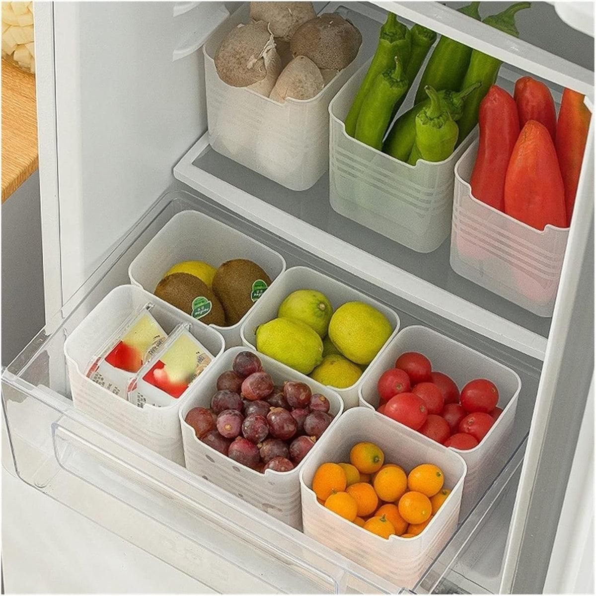 6-Piece Clear Fridge Storage Box Set