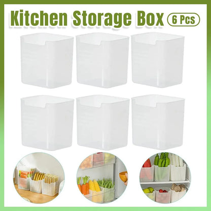 6-Piece Clear Fridge Storage Box Set