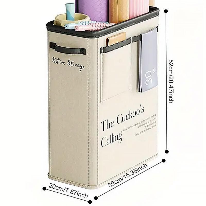 Yoga Mat Storage Box Home Sports Equipment Organiser Basket for Yoga Accessories - Beige