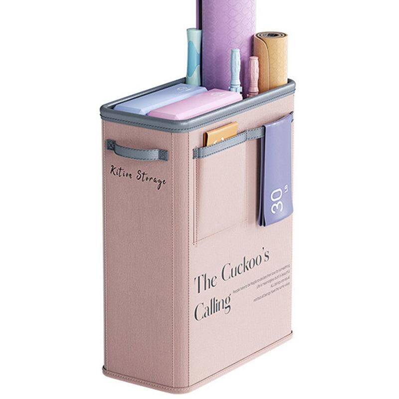Yoga Mat Storage Box Home Sports Equipment Organiser Basket for Yoga Accessories - Pink