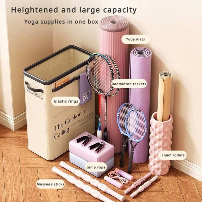 Yoga Mat Storage Box Home Sports Equipment Organiser Basket for Yoga Accessories - Pink