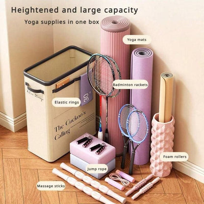 Yoga Mat Storage Box Home Sports Equipment Organiser Basket for Yoga Accessories - Pink