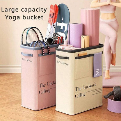 Yoga Mat Storage Box Home Sports Equipment Organiser Basket for Yoga Accessories - Pink