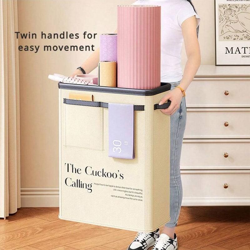 Yoga Mat Storage Box Home Sports Equipment Organiser Basket for Yoga Accessories - Pink