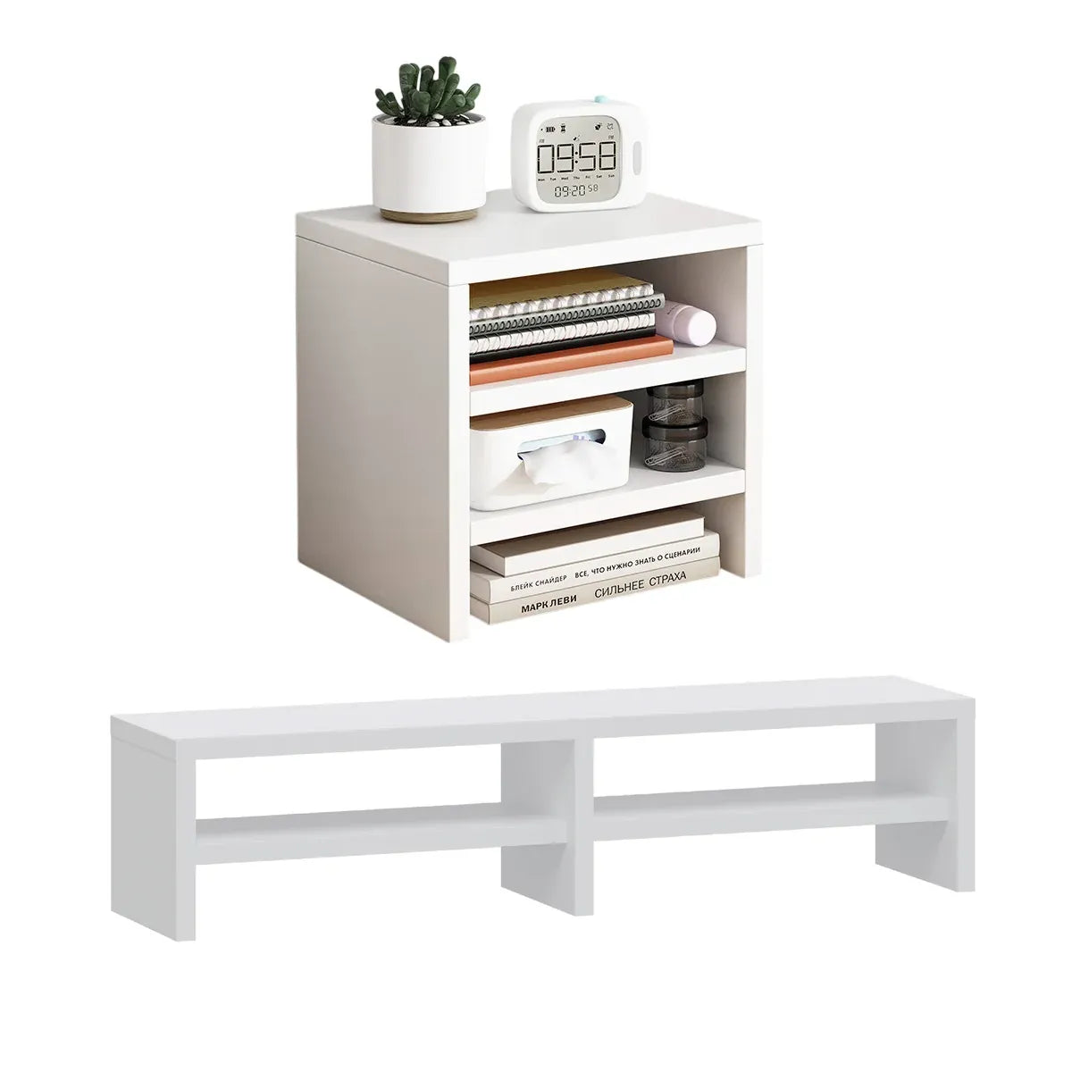 Home Office Computer Monitor Riser Stand Office Desk Storage Shelf Multi Layer